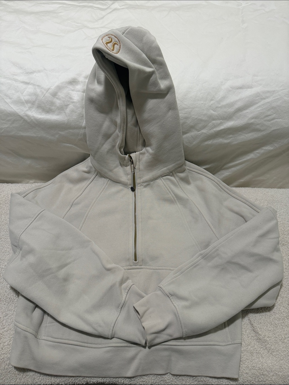 lululemon athletica Light Gray/Tan beige Scuba Hoodie